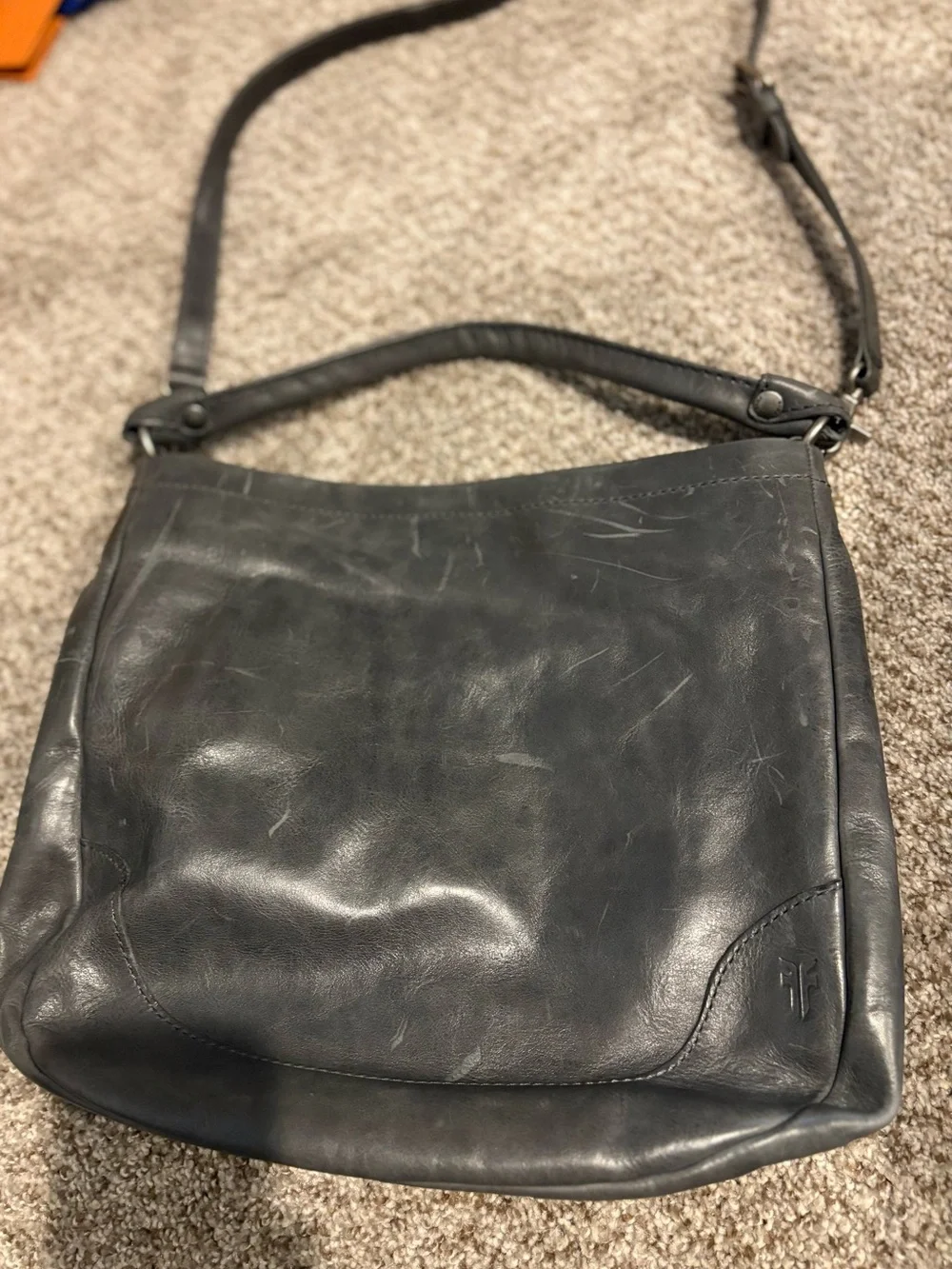 Frye Black Leather Hobo Shoulder Bag